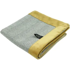 Herringbone Boutique Grey   Yellow Throw Blankets & Runners