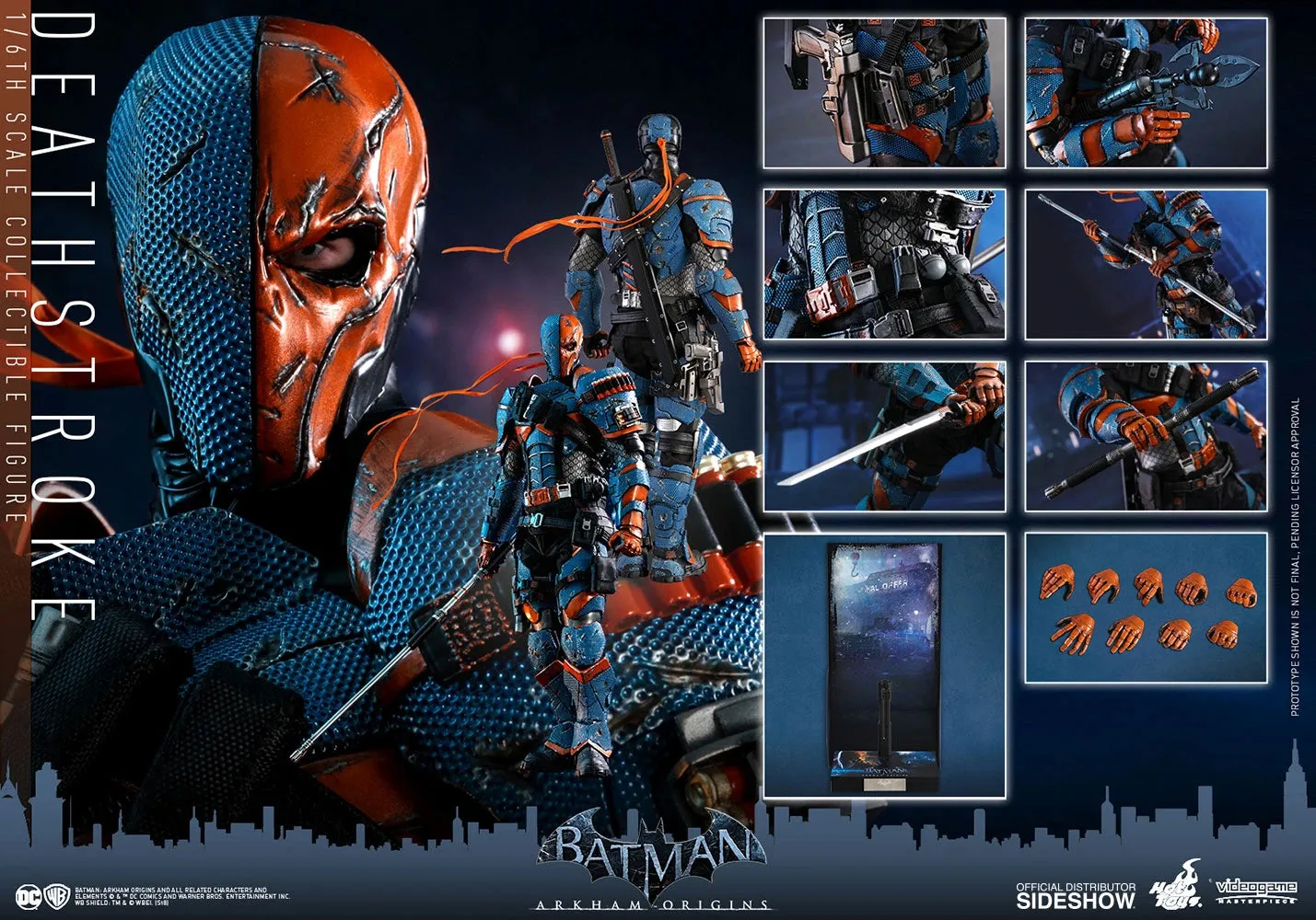 HOT TOYS DC  BATMAN ARKHAM ORIGINS DEATHSTROKE COLLECTIBLE FIGURE 1/6 VGM30