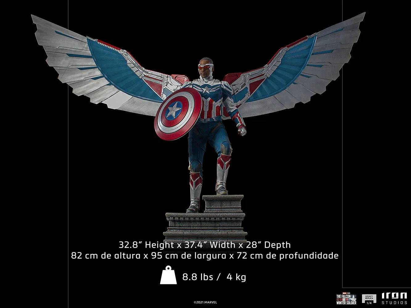 Iron Studios Falcon and the Winter Soldier Captain America Sam Wilson (Complete Version) Legacy Replica 1:4 Statue