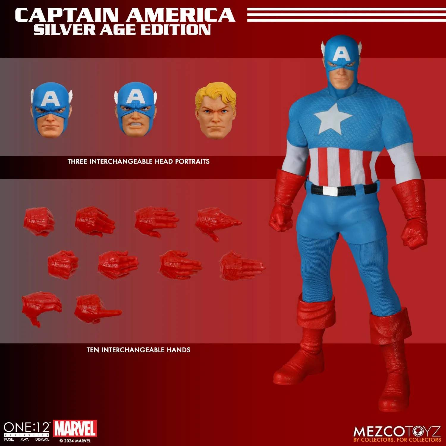 [Pre-Order] Mezco Toys: Marvel- Captain America Silver Age - One:12 Collective Action Figure