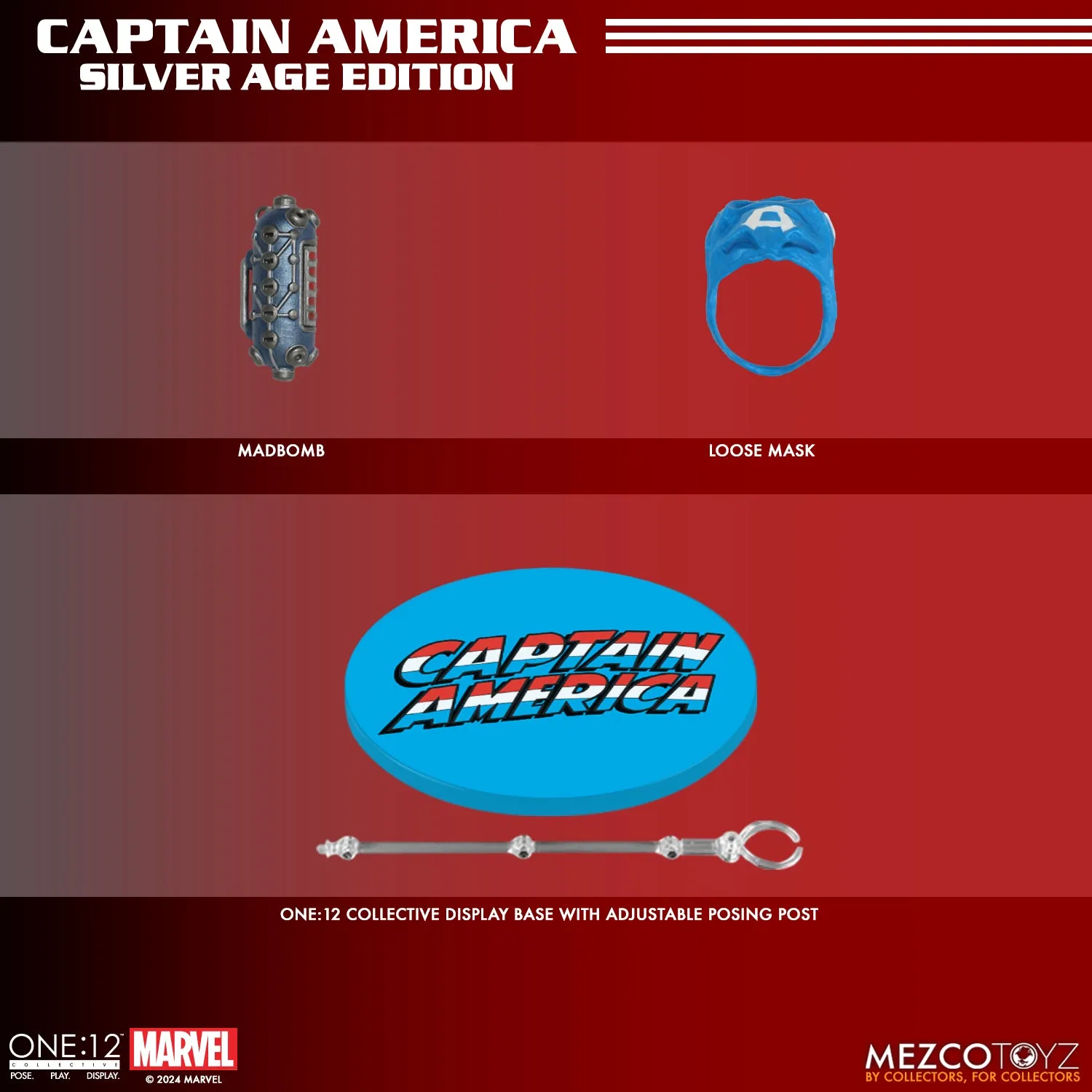 [Pre-Order] Mezco Toys: Marvel- Captain America Silver Age - One:12 Collective Action Figure