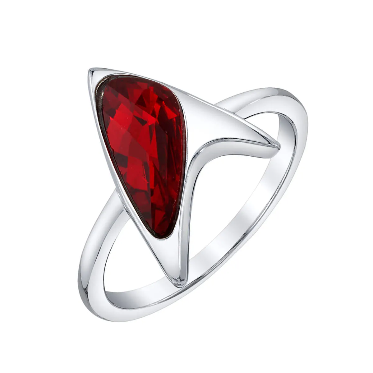 Star Trek X RockLove Red Crystal Delta Ring